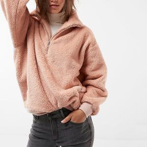 Fuzzy Half Zip Pullover